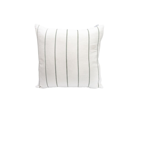 Wide Stripe Green and White Cushion