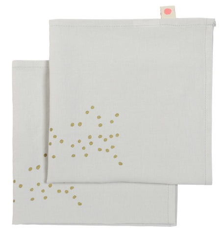 Chalk White & Gold Spot Napkin (Pair)