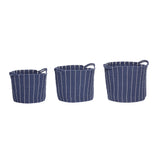 Navy & Cream Bucket Storage Baskets