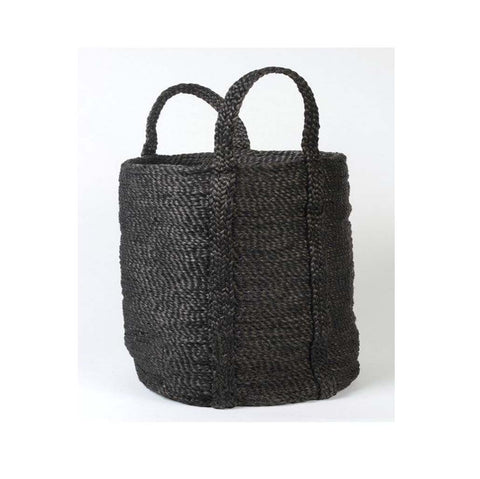 Tall Jute Storage Basket - Black