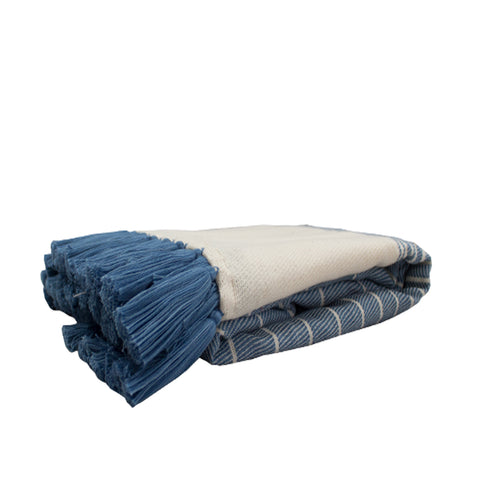 Tassel Throw Blue