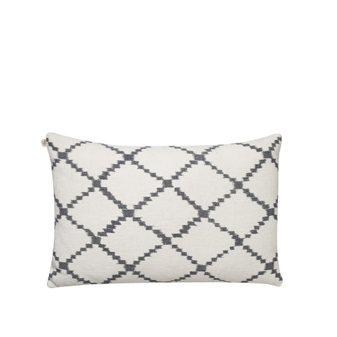 IKAT Kerela Cushion - White & Grey