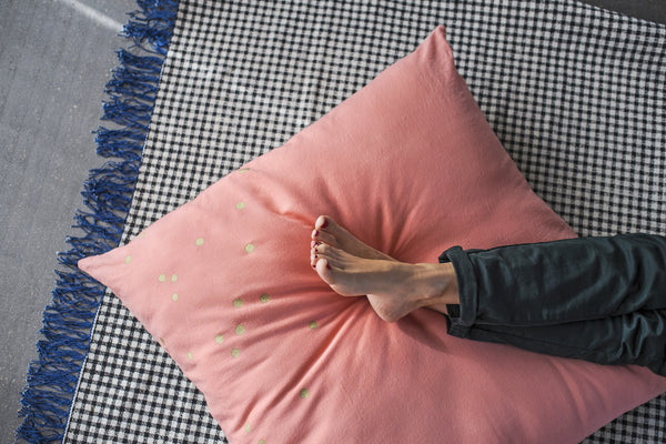 Pink & Gold Spot Floor Cushion
