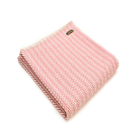 Coral Cotton Herringbone Throw