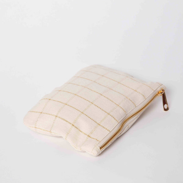 Cream & Gold Check purse