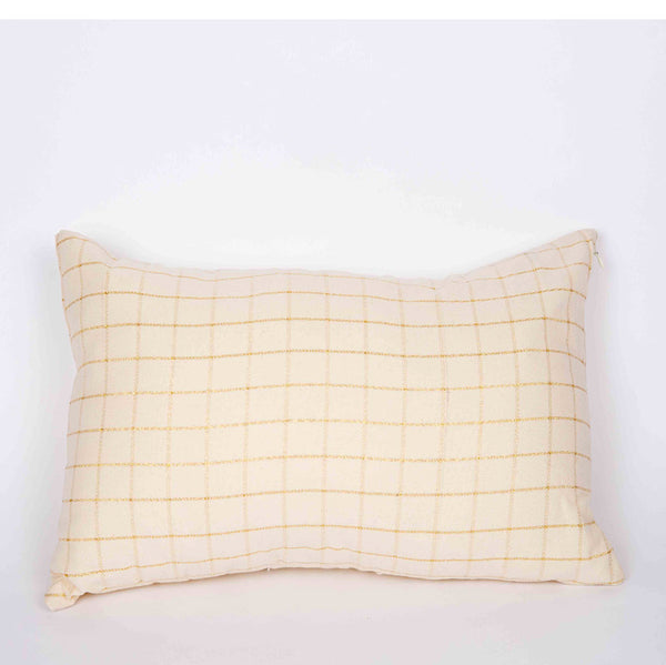 Cream & Gold Check Cushion