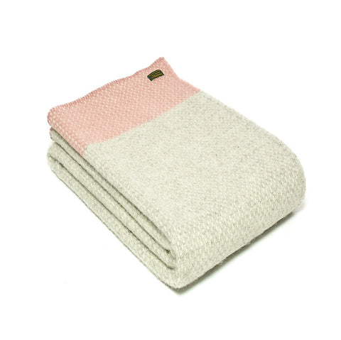 Dusky Pink Crossweave Throw