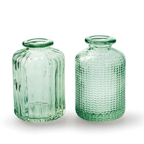 Pair of Green Bottle Vases
