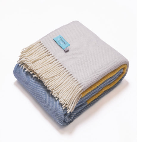 Yellow, Blue & Grey Bloc Blanket