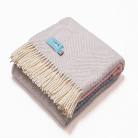 Pink, Blue & Grey Bloc Blanket