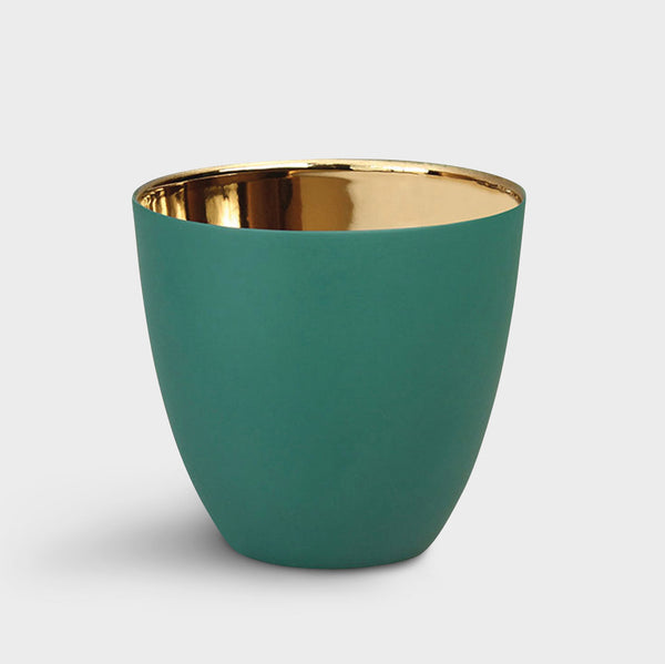 Green & Gold Porcelain T-Light (Large)