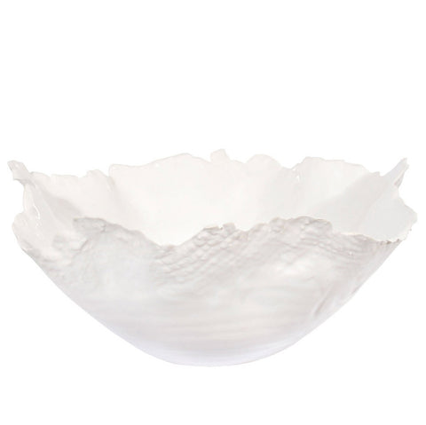 White Scalloped Bowl Large