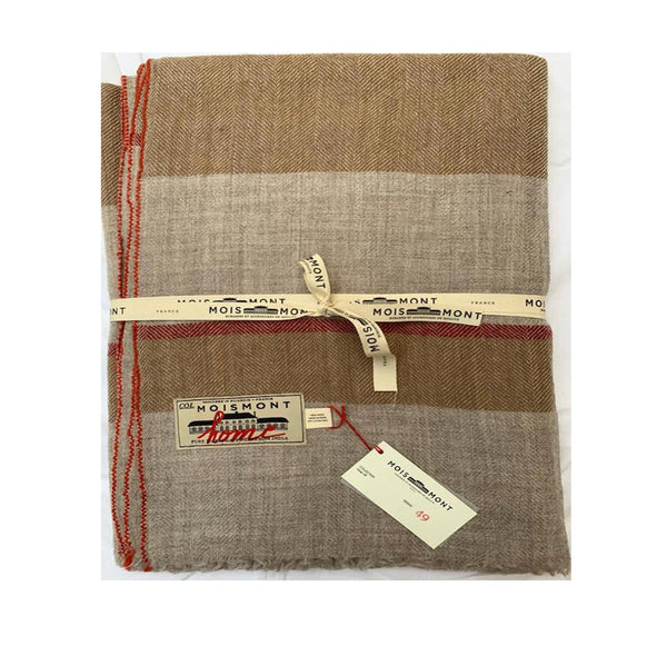 Moismont Taupe & Red Throw