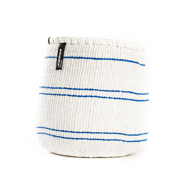 Blue and White Striped Basket