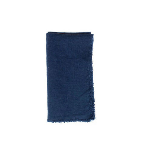 Four Cobalt Blue Linen Napkins