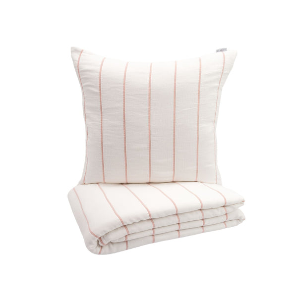 Wide Stripe Pink & White Blanket