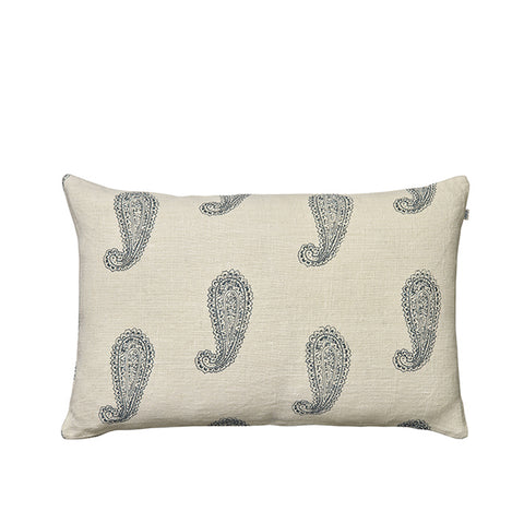 Paisley Blue Linen Cushion