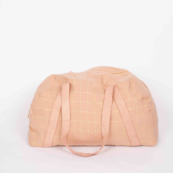 Pink & Gold Check Overnight Bag