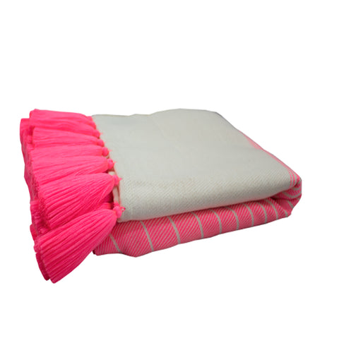 Tassel Throw Pink