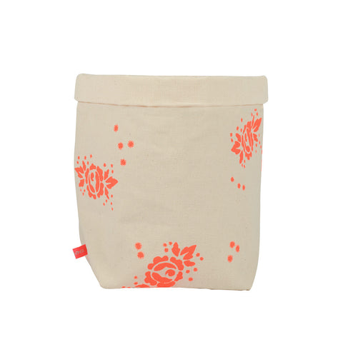 Fluro Rose Fabric Storage Basket