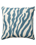 Zebra Blue Linen Cushion
