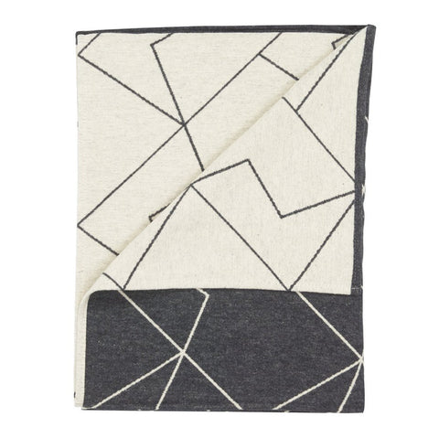 Grey & Cream Graphic Throw