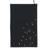 Black and gold dot tea towel